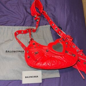 Brand New 100% Authentic Balenciaga Women’s RED LE CAGOLE XS SHOULDER BAG .
